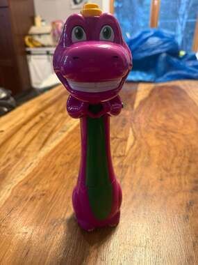 Vintage Barney the Dinosaur Musical Bubble Baton Wand 90s nostalgia